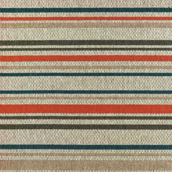 Homeroots 5' X 7' Blue And Gray Striped Indoor Outdoor Area Rug  Polypropylene 388355