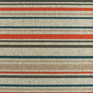 Homeroots 7' X 9' Blue And Gray Striped Indoor Outdoor Area Rug  Polypropylene 388356