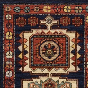 HomeRoots 6' Handcrafted Blue & Beige Wool Runner Rug – Elegant Comfort for Hallways and Narrow Spaces 2' x 6' 388374