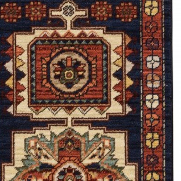 HomeRoots 6' Handcrafted Blue & Beige Wool Runner Rug – Elegant Comfort for Hallways and Narrow Spaces 2' x 6' 388374