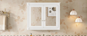 English Elm 36'' Wall Mounted Medicine Cabinet with Dual Mirrors Soft Close Doors Bathroom Storage White N710P371186K