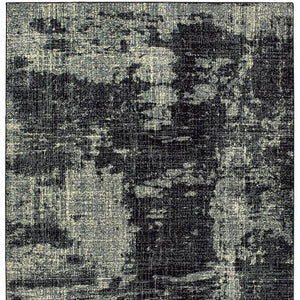 HomeRoots 10' Black and Ivory Abstract Distressed Area Rug - Stylish, Durable, Stain-Resistant Design for Modern Homes 9' X 12' 388410