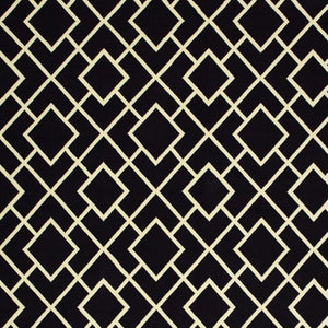 HomeRoots 10' Black and Ivory Diamond Area Rug - Modern Style, Durable, Stain-Resistant for High-Traffic Areas 9' X 12' 388416