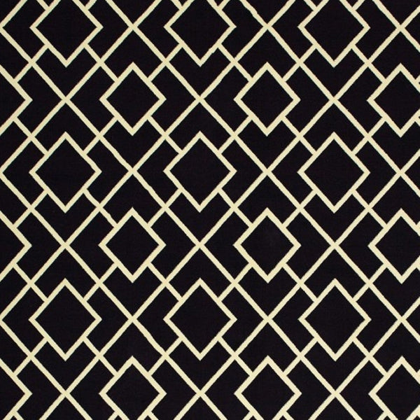 HomeRoots 10' Black and Ivory Diamond Area Rug - Modern Style, Durable, Stain-Resistant for High-Traffic Areas 9' X 12' 388416