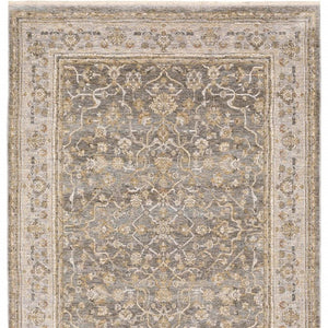 HomeRoots 5' Elegantly Crafted Beige and Grey Machine-Woven Oriental Area Rug for Timeless Indoor Charm 3' X 5' Rectangle 388419