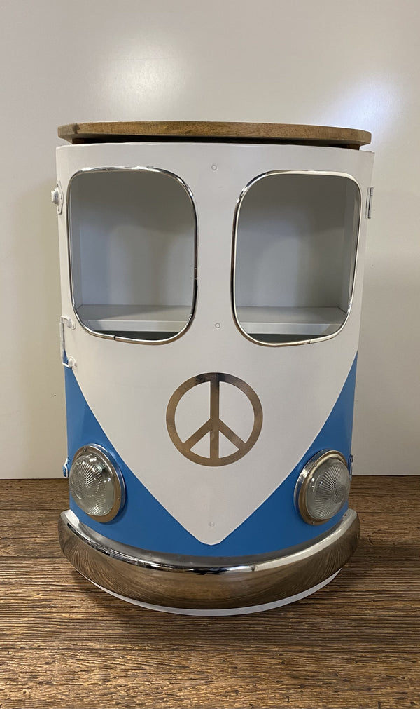 Homeroots Peace Out Blue Retro Nightstand   388446