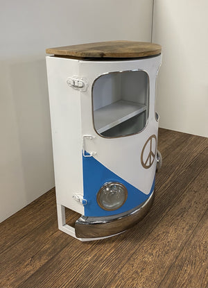 Homeroots Peace Out Blue Retro Nightstand   388446