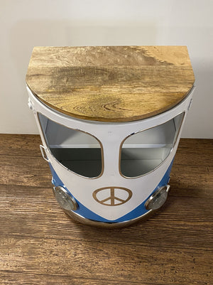 Homeroots Peace Out Blue Retro Nightstand   388446