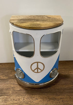 Homeroots Peace Out Blue Retro Nightstand   388446