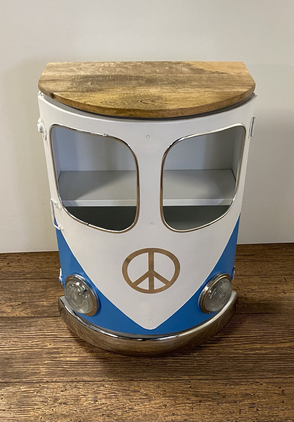 Homeroots Peace Out Blue Retro Nightstand   388446