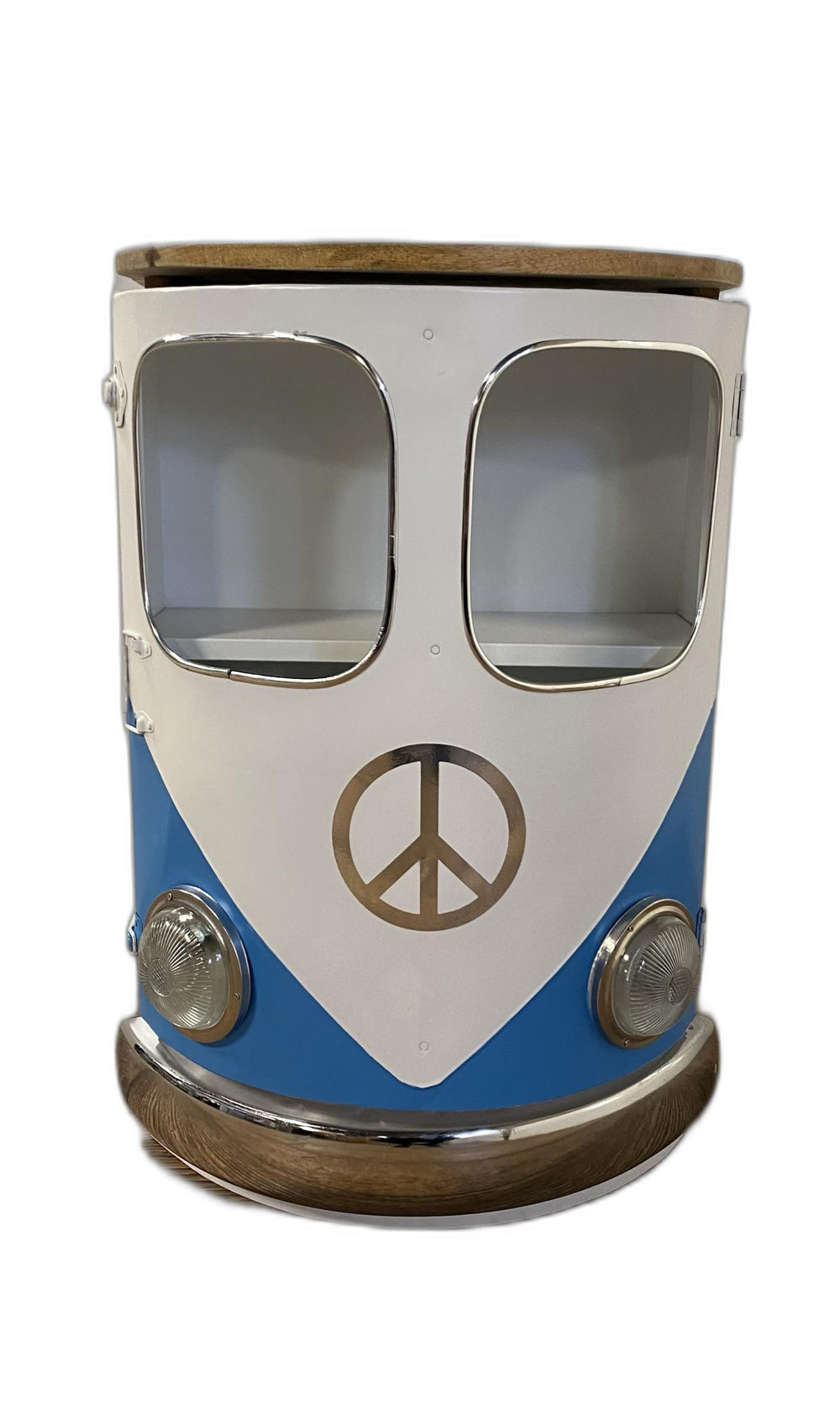 Homeroots Peace Out Blue Retro Nightstand   388446