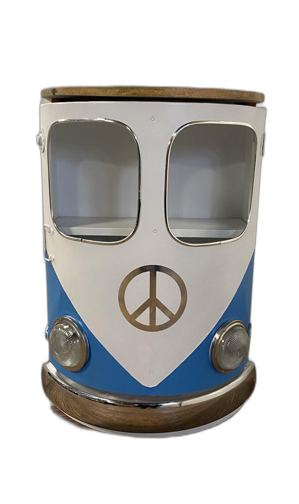 Homeroots Peace Out Blue Retro Nightstand   388446