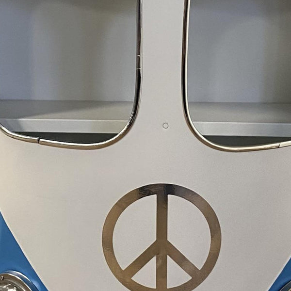 Homeroots Peace Out Blue Retro Nightstand   388446