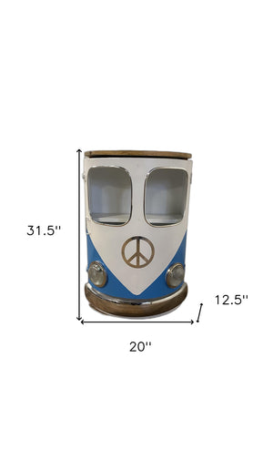 Homeroots Peace Out Blue Retro Nightstand   388446