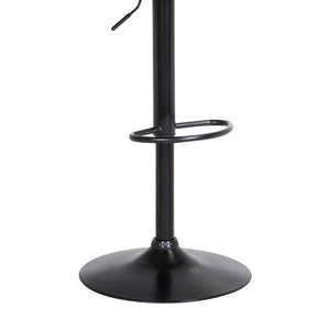 English Elm Lydia Swivel Adjustable Barstool Upholstered Fabric Seat with Black Wood Frame Gray B2736P464835