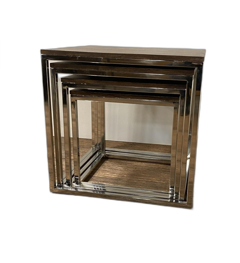 Homeroots Set Of 4 Modern Rustic Nesting Accent Tables   388481