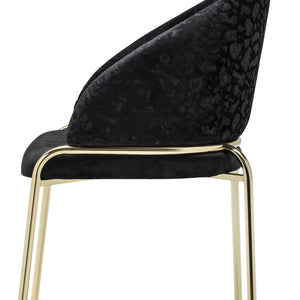 English Elm Onyx Luxe Velvet & Chenille Accent Chair with Gold Metal Frame — Plush Comfort, Durable Chic (96) Black B009P332650