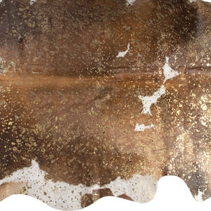 Homeroots 6' X 7' Brown White And Gold Natural Cowhide Area Rug  Cowhide 388525
