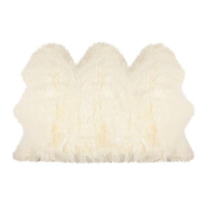 HomeRoots 3' X 5' Trio Natural Sheepskin Area Rug - Luxurious Off-White Comfort for Home Décor & Style 388527