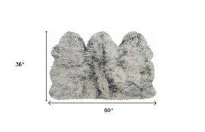 HomeRoots 3' X 5' Gray Ombre Sheepskin Area Rug - Luxurious Handcrafted Softness for Cozy Living Spaces 388530