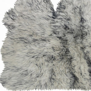 HomeRoots 3' X 5' Gray Ombre Sheepskin Area Rug - Luxurious Handcrafted Softness for Cozy Living Spaces 388530
