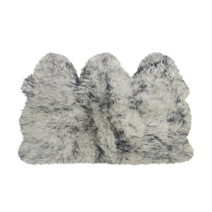 HomeRoots 3' X 5' Gray Ombre Sheepskin Area Rug - Luxurious Handcrafted Softness for Cozy Living Spaces 388530