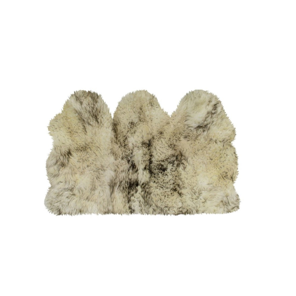 HomeRoots 3' Brown Ombre Natural Sheepskin Area Rug - Luxurious Handcrafted Comfort for Living Spaces & More 388531
