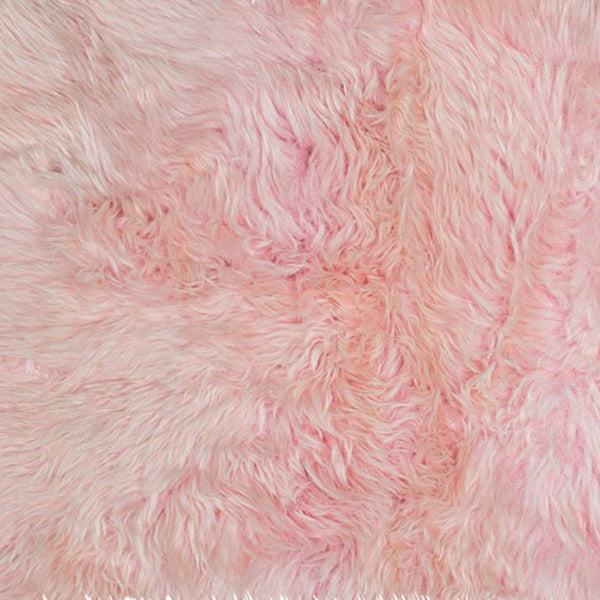 Homeroots 3' X 5' Pink Natural Sheepskin Area Rug  Genuine Sheepskin 388532