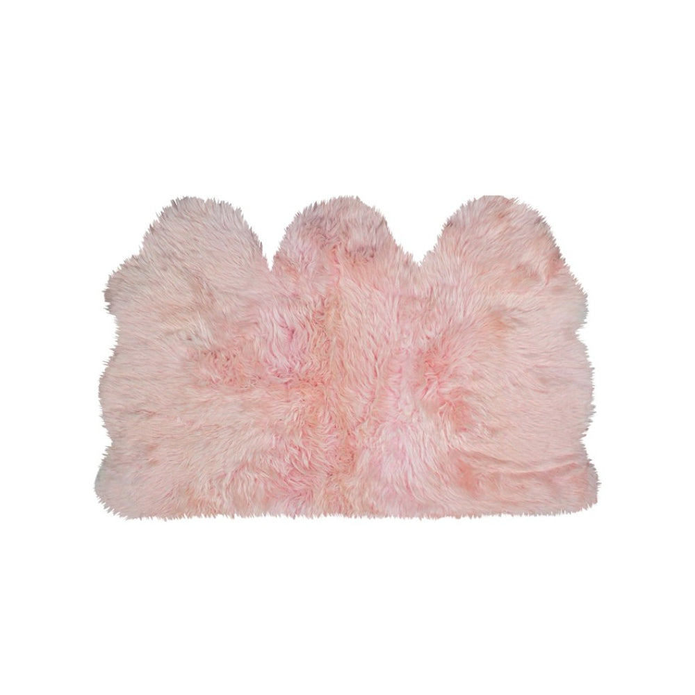 HomeRoots 3' X 5' Pink Natural Sheepskin Area Rug - Luxurious Handcrafted Softness for Cozy Home Decor 388532