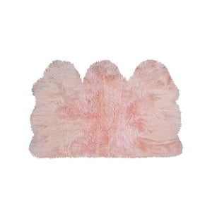 HomeRoots 3' X 5' Pink Natural Sheepskin Area Rug - Luxurious Handcrafted Softness for Cozy Home Decor 388532