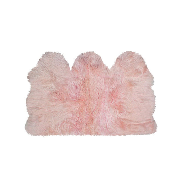 HomeRoots 3' X 5' Pink Natural Sheepskin Area Rug - Luxurious Handcrafted Softness for Cozy Home Decor 388532