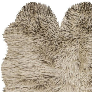 HomeRoots 3' X 5' Luxurious Taupe Natural Sheepskin Area Rug - Handcrafted, Soft, Unique & Durable Accent Piece 388533