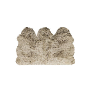 HomeRoots 3' X 5' Luxurious Taupe Natural Sheepskin Area Rug - Handcrafted, Soft, Unique & Durable Accent Piece 388533