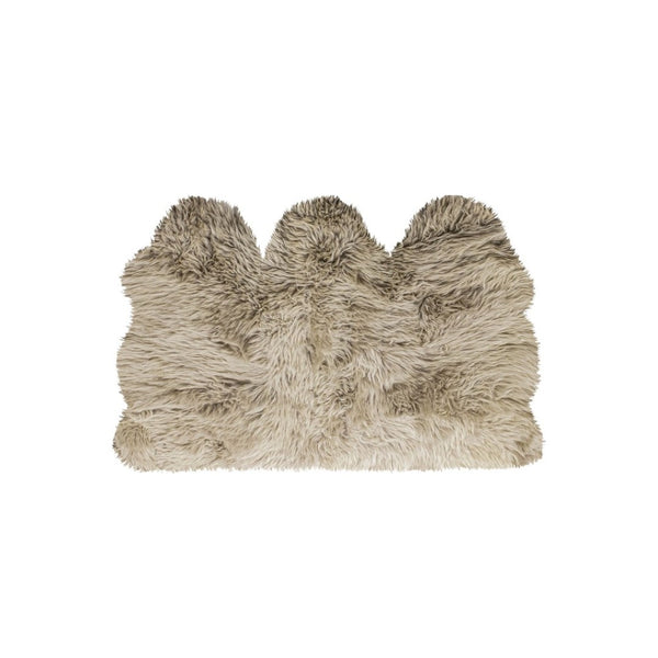 HomeRoots 3' X 5' Luxurious Taupe Natural Sheepskin Area Rug - Handcrafted, Soft, Unique & Durable Accent Piece 388533