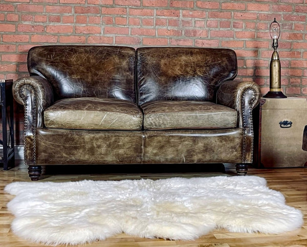 HomeRoots 3' X 5' Luxurious Handcrafted Golden Natural Sheepskin Area Rug - Cozy, Durable, and Hypoallergenic 388534