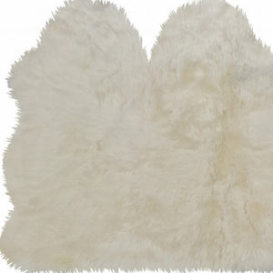 HomeRoots 3' X 5' Luxurious Handcrafted Golden Natural Sheepskin Area Rug - Cozy, Durable, and Hypoallergenic 388534