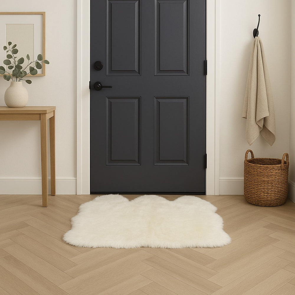 HomeRoots 3' X 5' Luxurious Handcrafted Golden Natural Sheepskin Area Rug - Cozy, Durable, and Hypoallergenic 388534