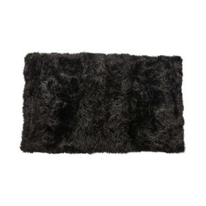 HomeRoots 3' X 5' Luxurious Black Natural Sheepskin Area Rug - Soft, Durable, and Versatile Home Decor Accent 388536