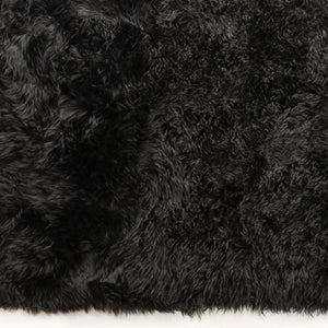 Homeroots 3' X 5' Black Natural Rectangular Sheepskin Area Rug  Genuine Sheepskin 388536