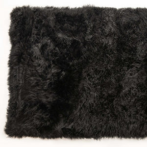 Homeroots 3' X 5' Black Natural Rectangular Sheepskin Area Rug  Genuine Sheepskin 388536