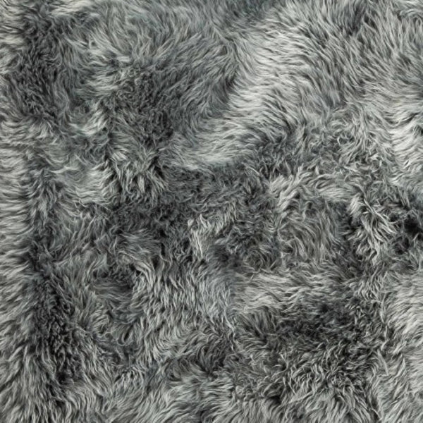 HomeRoots 3' Gray Natural Sheepskin Area Rug – Luxurious Handcrafted Accent for Cozy Living Spaces & Warmth 388537