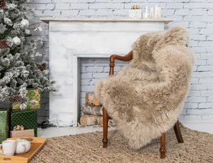 HomeRoots 3' X 5' Taupe Genuine Sheepskin Area Rug - Luxurious New Zealand Softness for Cozy Home Decor 388538