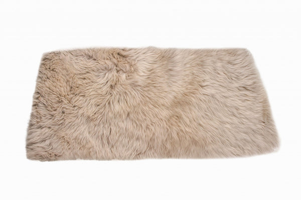 HomeRoots 3' X 5' Taupe Genuine Sheepskin Area Rug - Luxurious New Zealand Softness for Cozy Home Decor 388538
