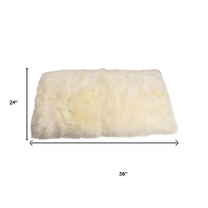 HomeRoots 2' X 5' Natural Sheepskin Area Rug – Luxurious, Soft, Hypoallergenic Decor for Cozy Living Spaces 388539