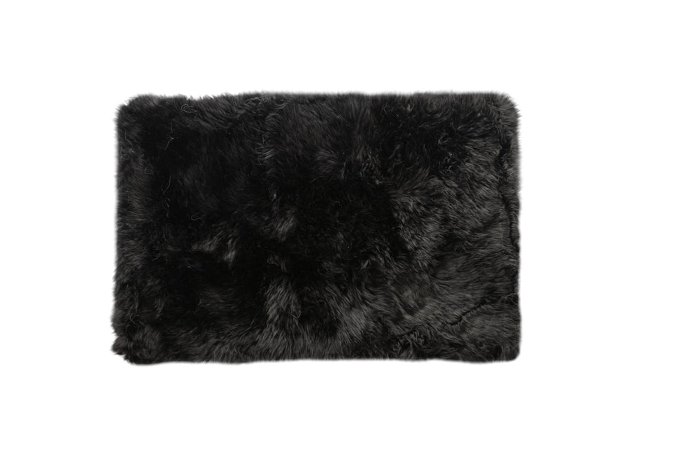 HomeRoots 2' X 5' Luxurious Black Natural Sheepskin Area Rug - Ultra-Plush Comfort for Home & Decor Style 388540