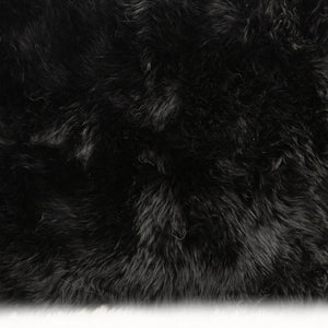 HomeRoots 2' X 5' Luxurious Black Natural Sheepskin Area Rug - Ultra-Plush Comfort for Home & Decor Style 388540