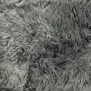 HomeRoots 2' X 3' Gray Area Rug - Luxurious Handcrafted New Zealand Sheepskin with Plush Pile for Cozy Elegance 388541