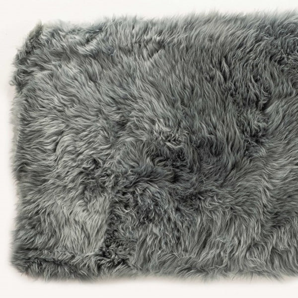 HomeRoots 2' X 3' Gray Area Rug - Luxurious Handcrafted New Zealand Sheepskin with Plush Pile for Cozy Elegance 388541