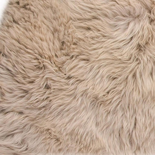 HomeRoots 2' X 3' Taupe Sheepskin Area Rug - Luxurious Handcrafted Accent for Cozy, Stylish Interiors 388542