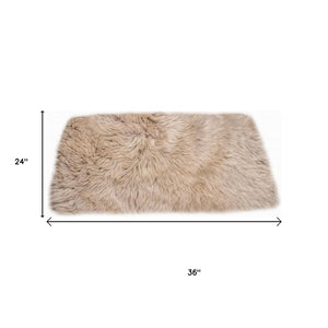 HomeRoots 2' X 3' Taupe Sheepskin Area Rug - Luxurious Handcrafted Accent for Cozy, Stylish Interiors 388542
